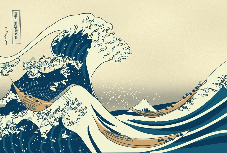 GPT-6.1 Sol's painting of the Great Wave