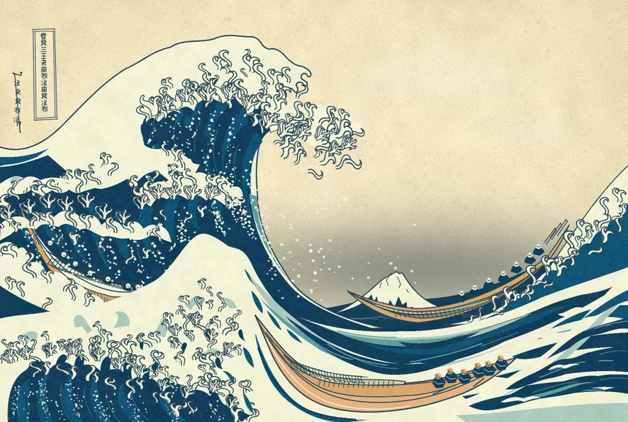 GPT-6.1 Sol's painting of the Great Wave at high