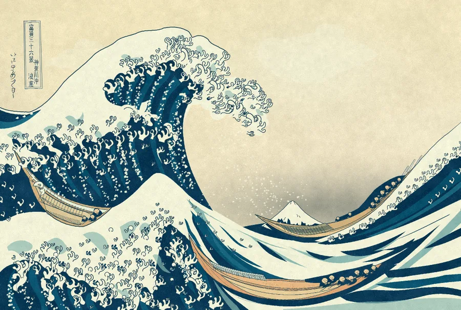 GPT-6.1 Sol's painting of the Great Wave at max