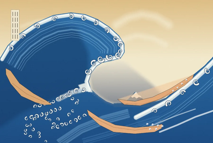 Haiku 5.5's painting of the Great Wave