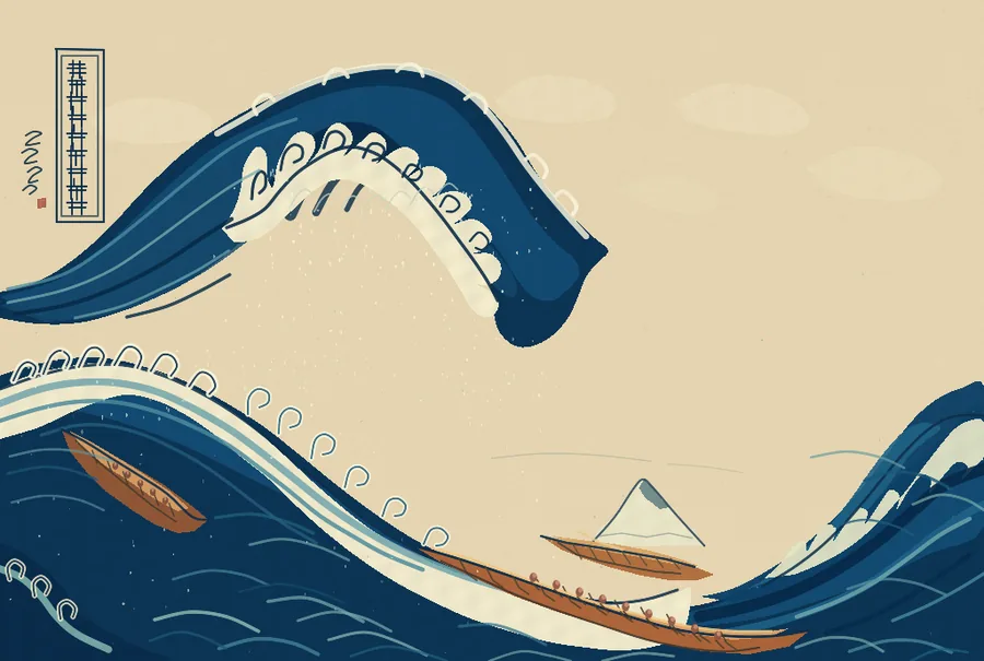 GPT-6 Luna's painting of the Great Wave